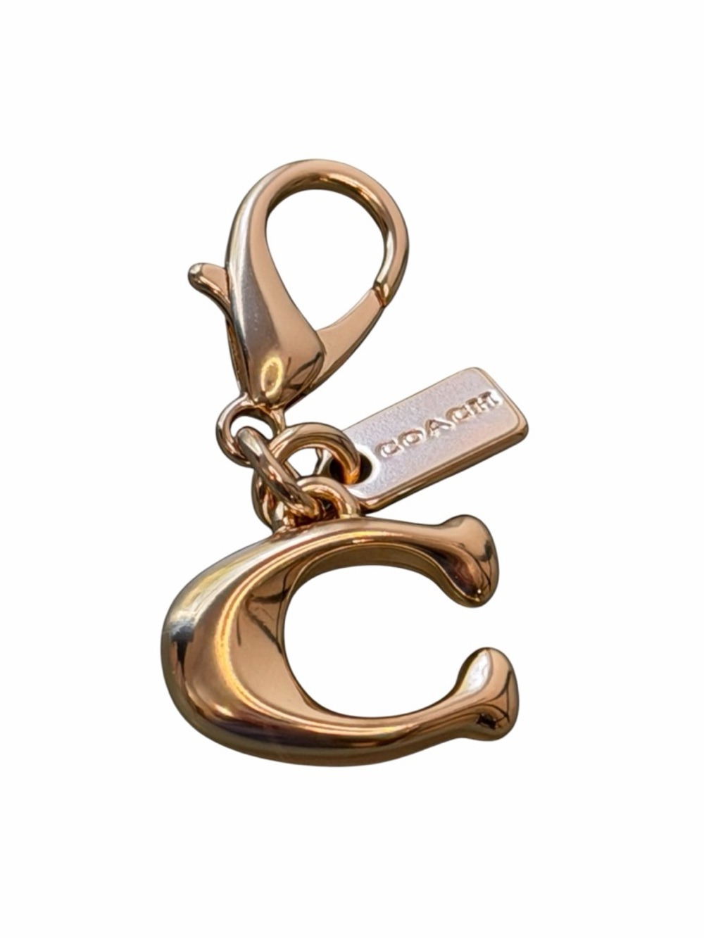 Coach 3D C Mini Charm Gold Keychain Bag Charm